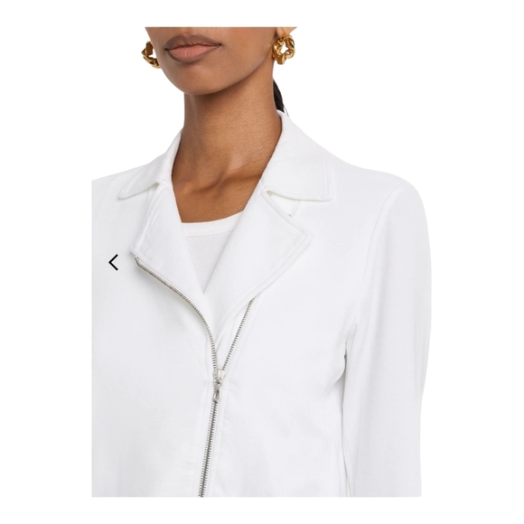 Majestic Filatures Womens Jacket White Size XL EU 4 French Terry Moto Full Zip - Picture 5 of 15